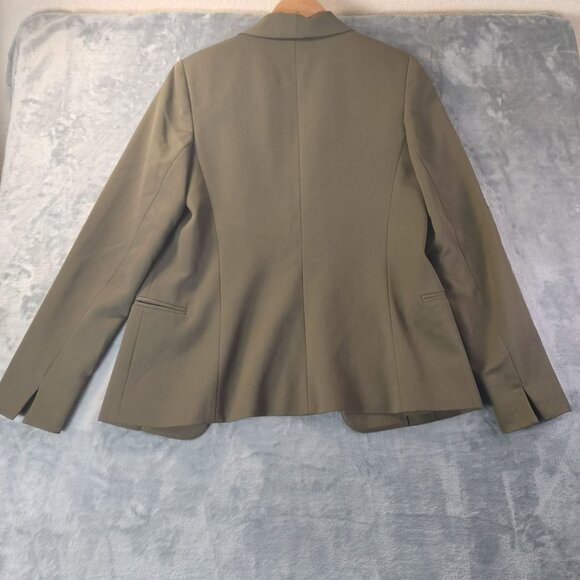 Chic Reese and Riley Women Blazer Jacket‎ 4 Olive Career Office Workwear Classic - Picture 2 of 7